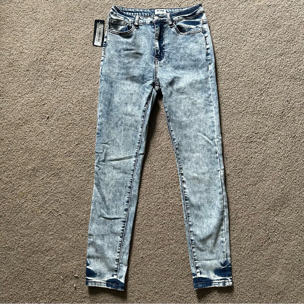 White Birch Blue Skinny Jeans Acid Wash Sz Small P40332XL